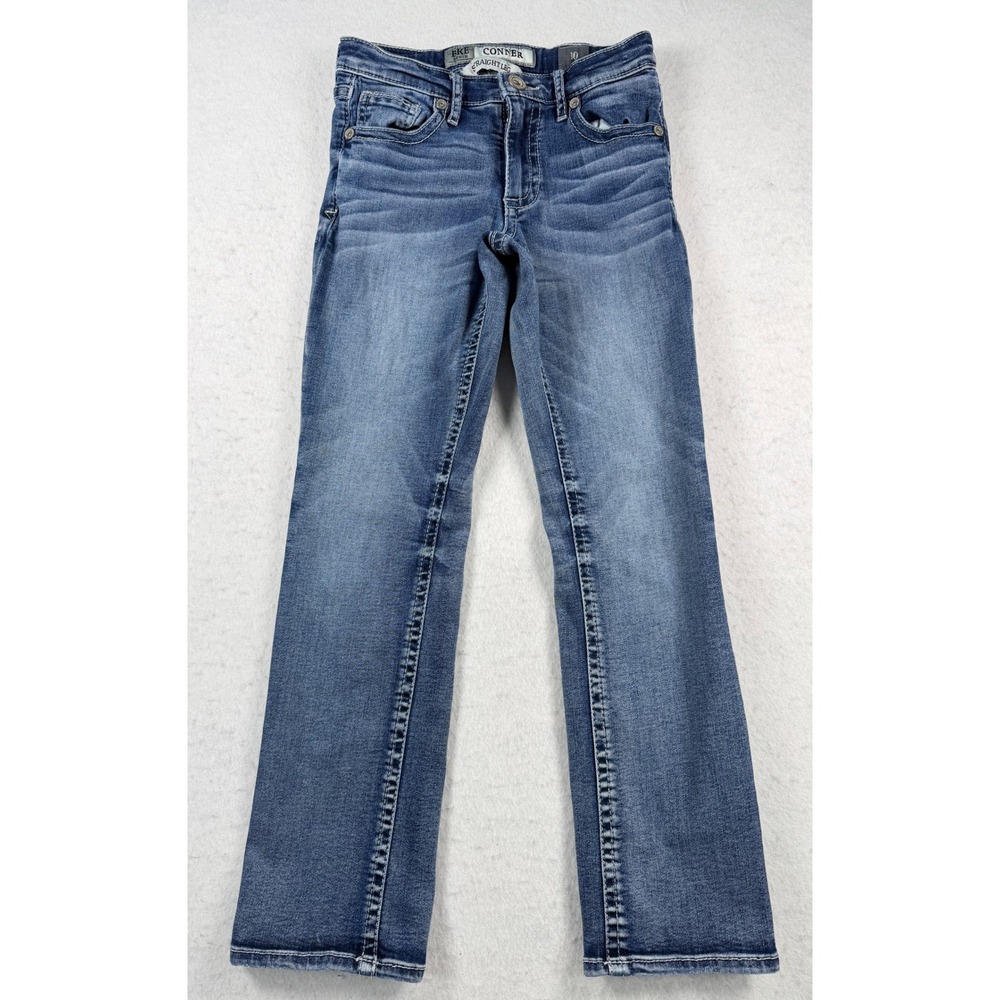 BKE Denim Conner Straight Leg Jeans Girls Size 10 Medium Wash Stretch